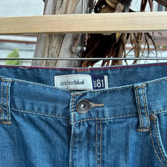 Vintage Y2K Anchor Blue Straight Leg Jeans 38x32 Mall Skater Denim - Picture 2 of 5